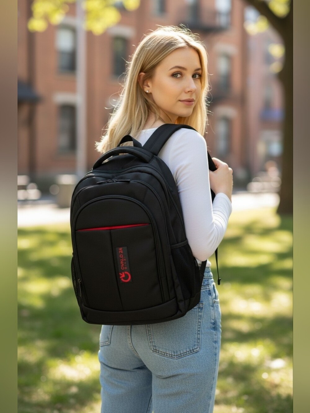 Porta Laptop Teros 15.6" Black with Red Executive Tec